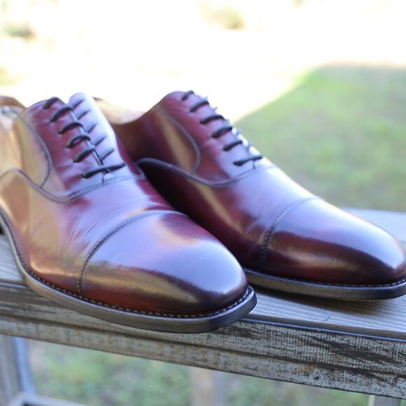 SALE - Calzoleria Harris for Barneys 10.5 Burgundy Burnished Italian Mens Dress main image 8
